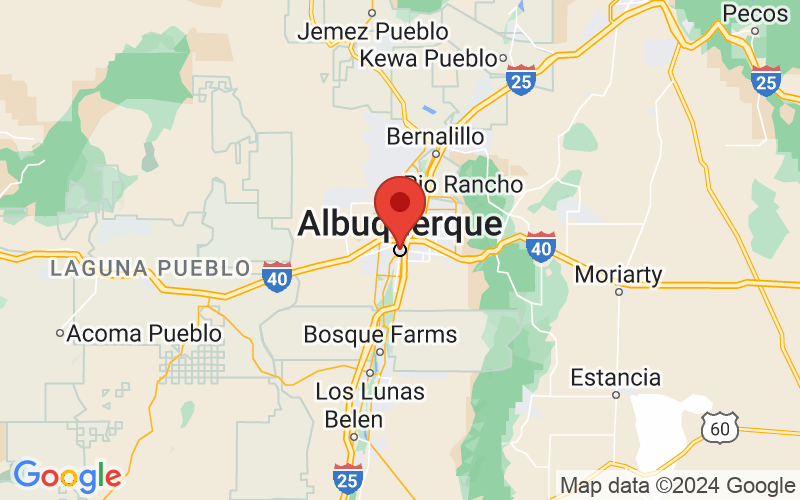 Map of Albuquerque, NM US