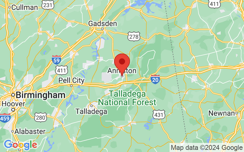 Map of Anniston, AL US