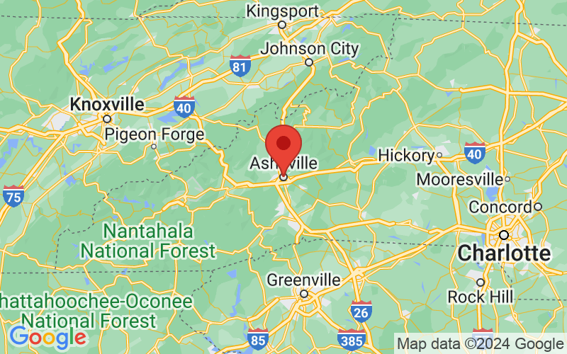 Map of Asheville, North Carolina