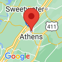 Map of Athens, TN US