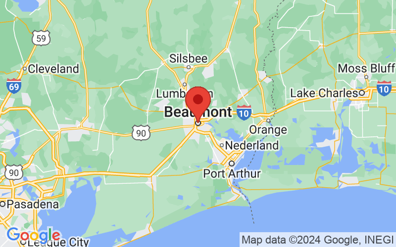 Map of Beaumont, TX US