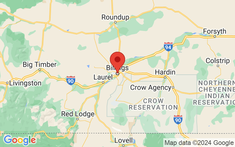 Map of Billings, Montana