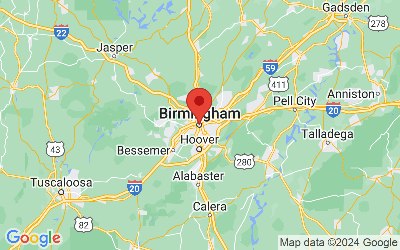 Map of Birmingham, AL US
