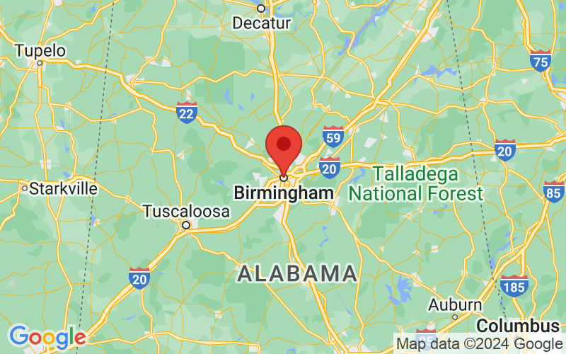 Map of Birmingham, Alabama