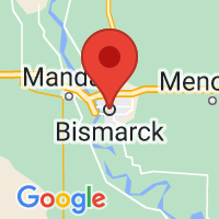 Map of Bismarck, ND US