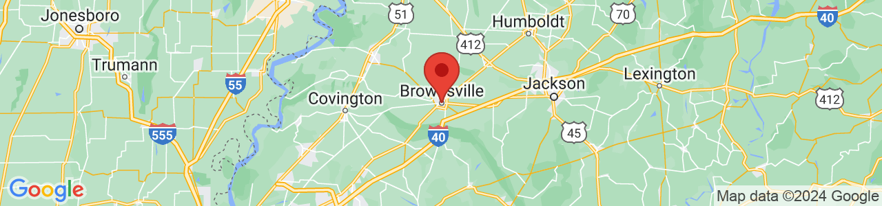 Map of Brownsville, TN US