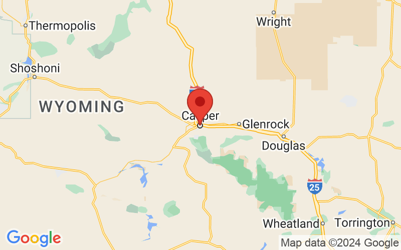 Map of Casper, Wyoming