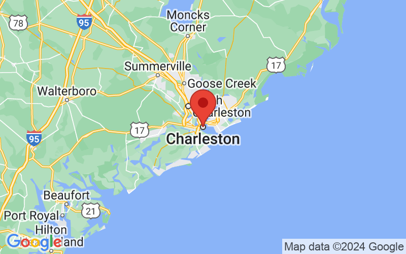 Map of Charleston, SC US
