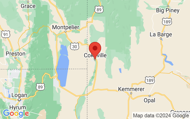Map of Cokeville, WY US