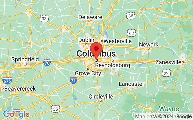 Map of Columbus, OH US