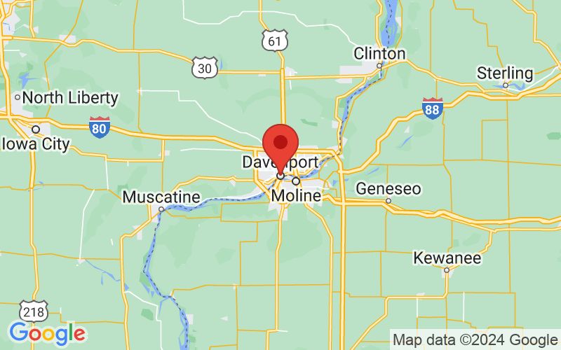 Map of Davenport, IA US