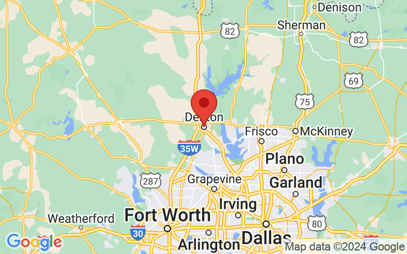 Map of Denton, TX US