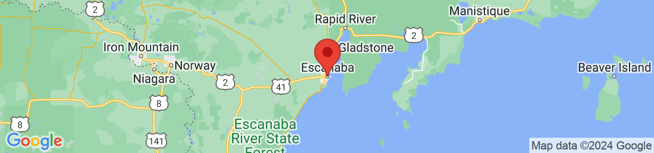 Map of Escanaba, MI US