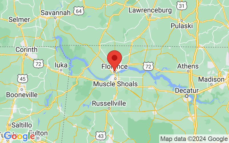 Map of Florence, AL US