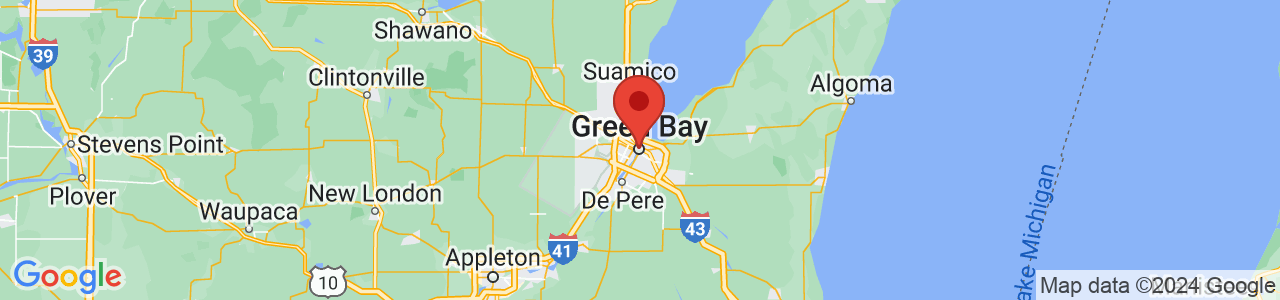 Map of Green Bay, WI US