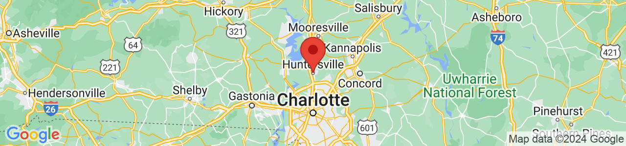 Map of Huntersville, NC US