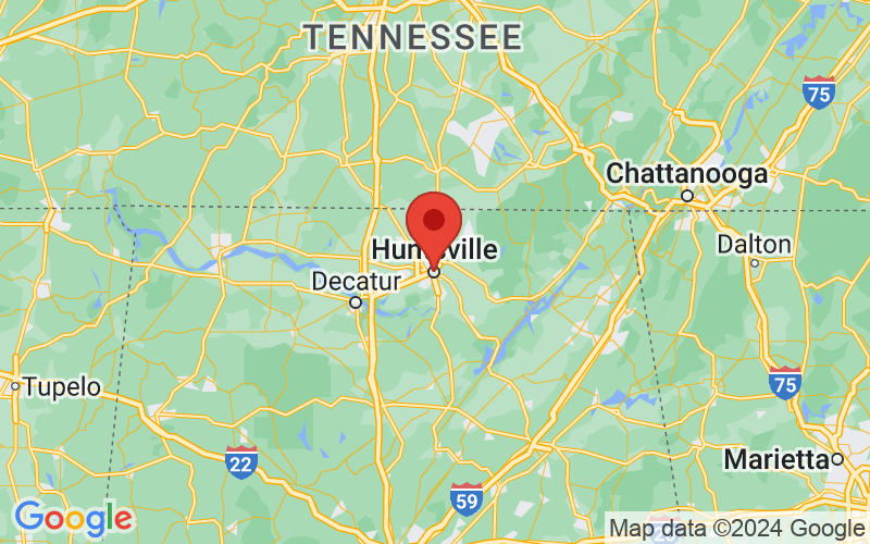 Map of Huntsville, Alabama