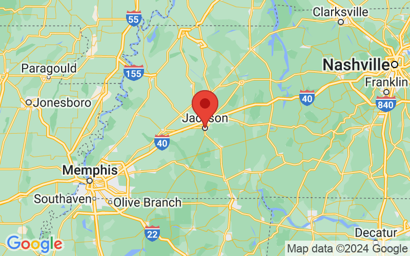 Map of Jackson, Tennessee