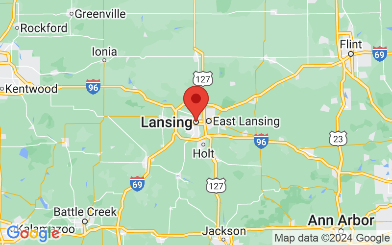Map of Lansing, MI US