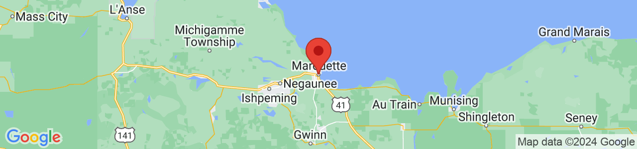 Map of Marquette, MI US