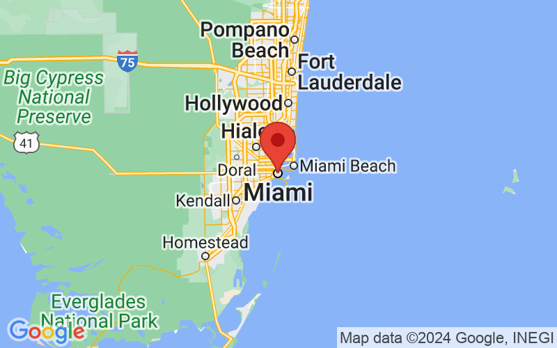 Map of Miami, FL US