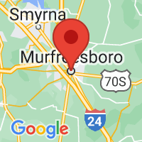 Map of Murfreesboro, TN US