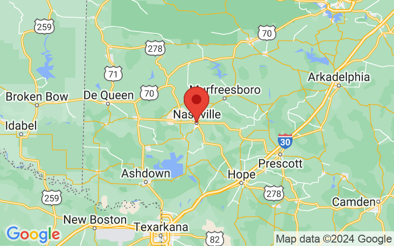 Map of Nashville, AR US