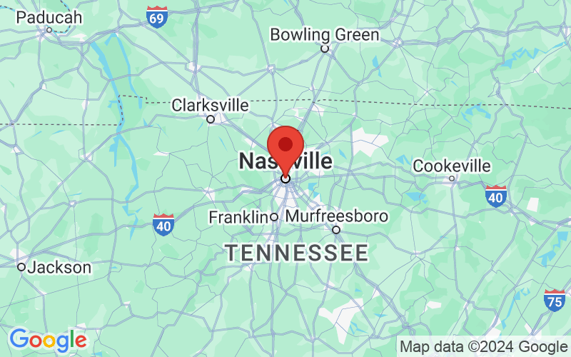 Map of Nashville, Tennessee