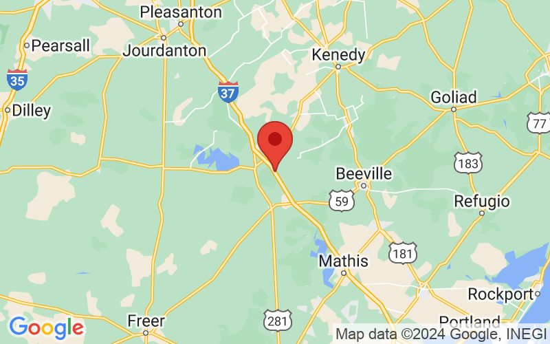 Map of Oakville, TX US