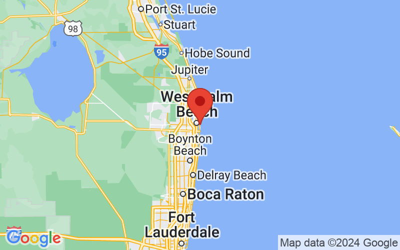 Map of Palm Beach, FL US