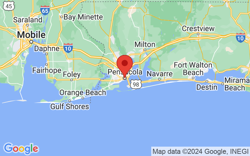 Map of Pensacola, FL US
