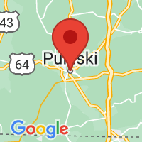 Map of Pulaski, TN