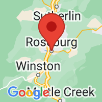 Map of Roseburg, OR