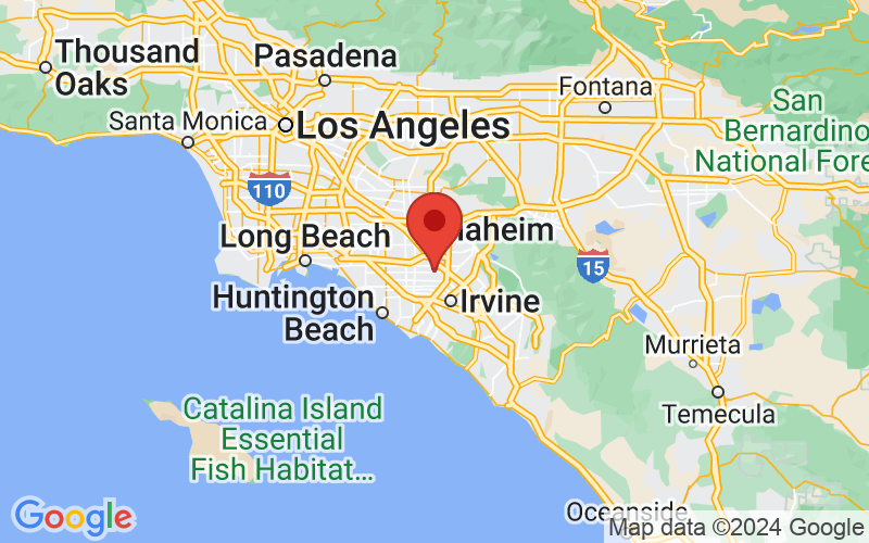 Map of Santa Ana, CA US