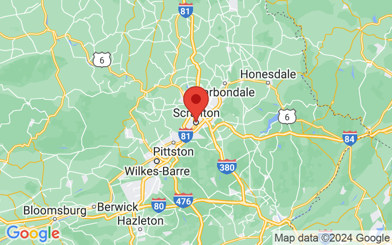 Map of Scranton, PA US
