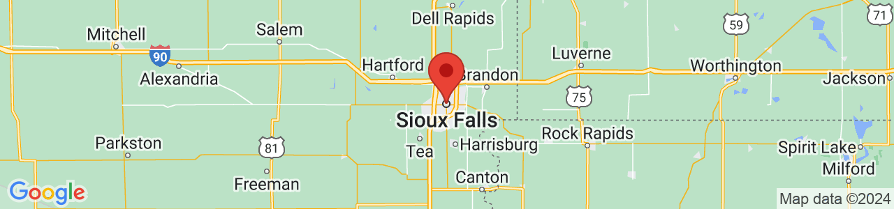 Map of Sioux Falls, SD US