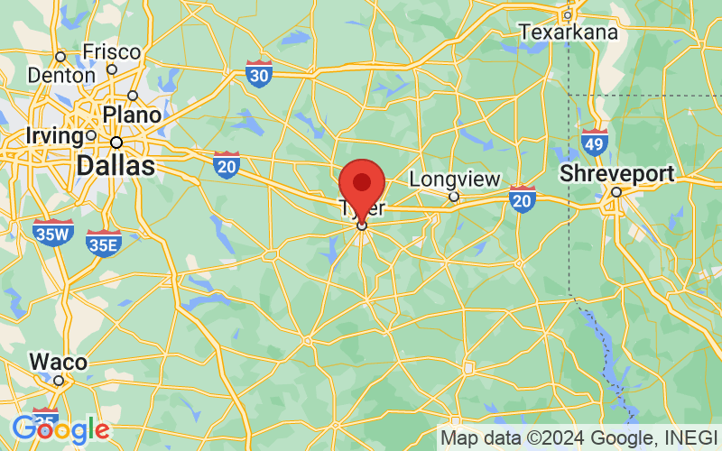 Map of Tyler, Texas