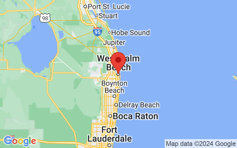 Map of West Palm Beach, FL US